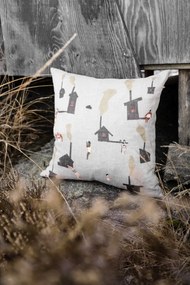 Fine Little Day Ľanový poťah na vankúš Sauna Embroidered 45 × 45 cm