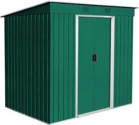 Záhradný domček BestBerg ZD-67GRW / 4,3 m² / 197 × 217 × 202 cm / zelená/biela