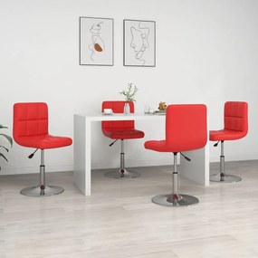 Jedálenské stoličky 4 ks, červené, umelá koža 334191