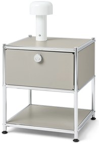 Kovový odkladací stolík »CN3« s 1 zásuvkou, svetlosivý