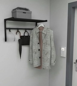 Kovový nástenný vešiak ANNY, čierna