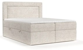 Krémovobiela boxspring posteľ s úložným priestorom 180x200 cm Imagine – Maison de Rêve