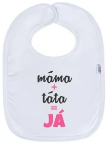 NEW BABY Detský podbradník New Baby máma+táta=JÁ ružový