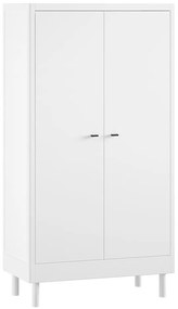 Biela detská šatníková skriňa z bukového dreva 100x190x55 cm Forrest – Vipack