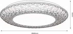 Stropné LED svietidlo Rox, 1x LED 34w, 4000k, (fi 48cm), w