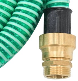 Odsávacia hadica s mosadznými spojkami, zelená 1,1" 10 m, PVC