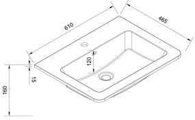 Mereo Mereo, Siena, kúpeľňová skrinka s umývadlom z liateho mramoru 61 cm, MER-CN410M