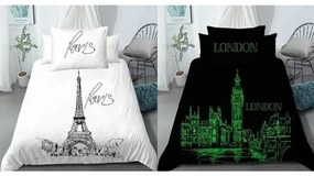 Bavlnené obliečky Deň v Paríži, noc v Londýne, 140 x 200 cm, 70 x 90 cm