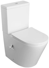 Sapho Sapho, PACO CLEANWASH WC kombi misa, integrovaná batéria a bidetová spŕška, spodný/zadný, biela, PC1012RX