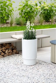 Kvetináč ESCADA, sklolaminát, výška 60 cm, biely