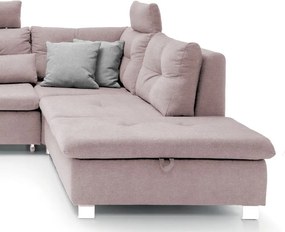 Sedacia súprava Madeira 3A, svetlo ružová látka, tvar pravé U