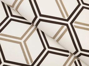 Biante Bavlnená obliečka na vankúš Sandra SA-558 Hnedé hexagóny na krémovom 30 x 50 cm