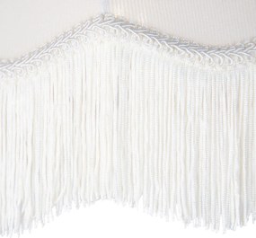 Závesná lampa čierna s béžovým tienidlom a bielym interiérom 31,5 cm 3-svetlá - Cava