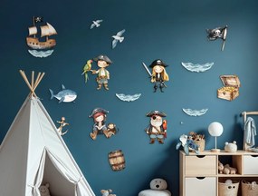 drevko |  Sada nálepiek na stenu Piráti na mori  200 x 220 cm