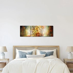 Abstraktný obraz stromu (s hodinami) (90x30 cm)