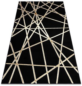 Koberec ALLURE 1964 geometrický / štruktúrovaný / glamour, čierny / zlatý