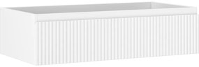 Mexen Rivel, kúpeľňová skrinka 90 cm, 1 zásuvka, drážkovaná, biela matná, 91A20-09023-1-BF01