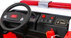 Ramiz Detské hasičské auto na batérie + Vodné delo + Megafón + Hasičský kohút + Pilot