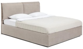 Čalúnená dvojlôžková posteľ taupe s úložným priestorom s roštom 180x200 cm Thessa Pillow – Bonami Selection
