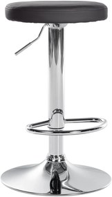 Barová stolička Ponte - koženka, chróm rám - Čierna