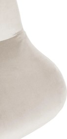 Barová stolička Solon - zamat, čierny rám - krémová