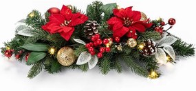 Vianočná dekorácia na stôl POINSETTIA s LED osvetlením, 50 cm