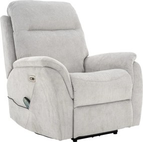 Masážne polohovacie kreslo Duncan, svetlo šedá látka