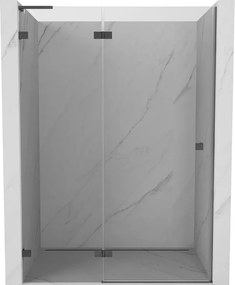 Mexen, Mexen Lunar L Otočné ľavé sprchové dvere 135 cm, transparentné, pištoľový kov - 834L-135-000-95-00-L