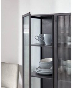 Čierna oceľová vitrína 70x143x41 cm Trixie – Kave Home