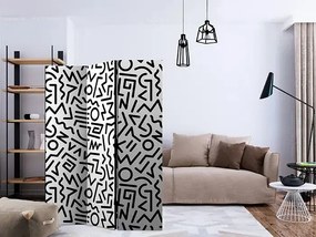 Paraván - Black and White Maze [Room Dividers] Veľkosť: 135x172, Verzia: Obojstranný