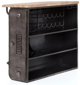 furniture-nabytek.cz - Masívny barový stôl Fotoaparát z kovu a manga, lakovaný, viacfarebný – 125×55×110 cm