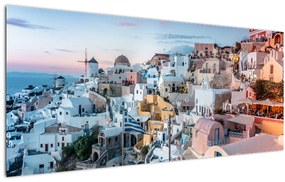 Obraz - Súmrak v Santorini (120x50 cm)