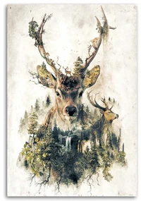 Gario Obraz na plátne Umelecký jeleň Rozmery: 70 x 100 cm