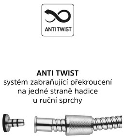 Mereo Mereo, Sprchová hadica biela, lesklá 150 cm, systém zabraňujúci prekrúteniu, MER-CB111W