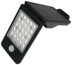 ACA Lighting LED solárne svietidlo ELISA so senzorom pohybu 2W/4000K/200Lm/IP65/Li-on 3,7V/1mAh, čierne