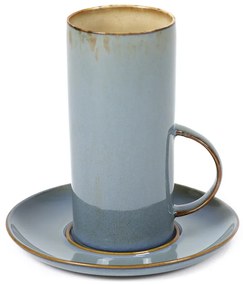 Šálka na čaj Terres De Rêves – piesková/sivomodrá