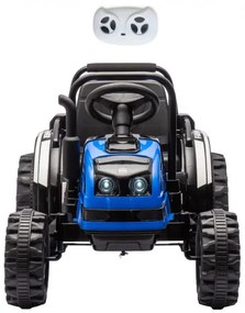 Elektrický traktor s prívesom Farmer modrý