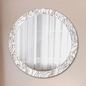 Okrúhle ozdobné zrkadlo Umelecké línie fi 80 cm