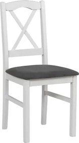 Jedálenská stolička Níla, biela/tmavo šedá látka%