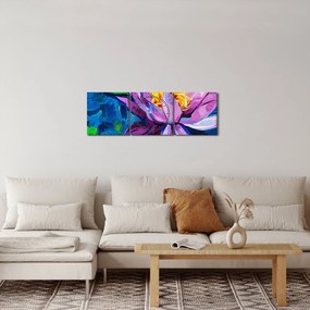 Obraz lekna na vode (s hodinami) (90x30 cm)