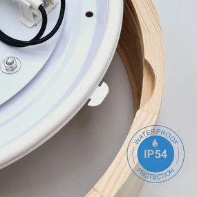 Stropné kúpeľňové svietidlo NATURAL 3xE27/15W/230V IP54 borovica Ø37 cm