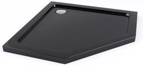 Rea Diamond Black, päťuholníkový sprchový kút 80 x 80 cm, 6mm číre sklo, čierna matná, REA-K6900