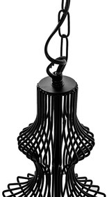 Čierna závesná lampa KOLVA Beliani