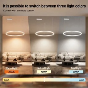 Brilagi-LED Stmievateľný luster na lankách PORTOFINO LED/60W/230V pr. 80 cm strieborný + diaľkové ovládanie