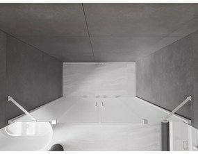Mexen Velar Duo, posuvné sprchové dvere do otvoru 170 cm, 8mm sklo námraza, biela matná, 871-170-000-32-20