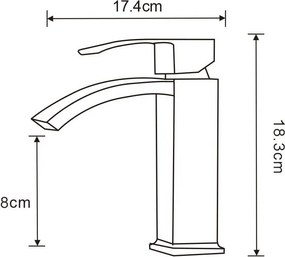 Mexen Libra umývadlová batéria, zlatá, 745100-50