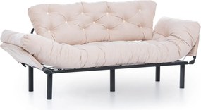 Třímístná rozkládací pohovka Nitta 185 cm krémová