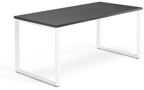 Kancelársky pracovný stôl QBUS, O-rám, 1600x800 mm, čierna/biela