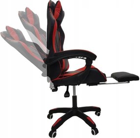 Herní židle s podnožkou KG104 červené