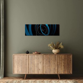 Obraz modrej čiary (s hodinami) (90x30 cm)